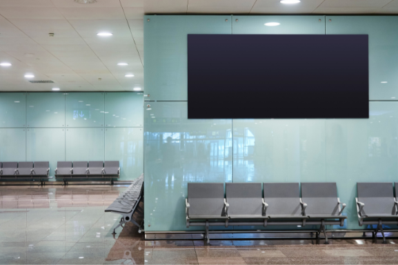 Digital signage in a waiting area